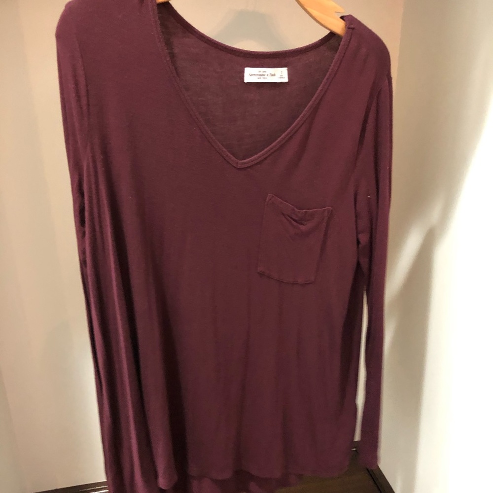 2/$10 Abercrombie Long Sleeve Maroon Shirt